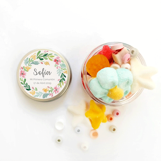 Bote etiqueta acuarela personalizada / 6 uds.