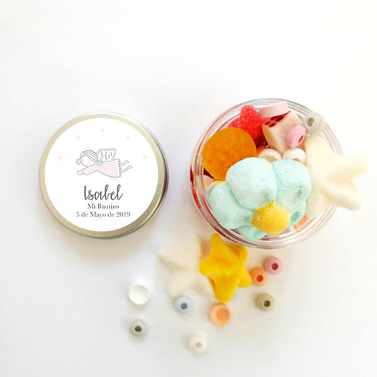 Bote angelito rosa personalizado / 6 uds.