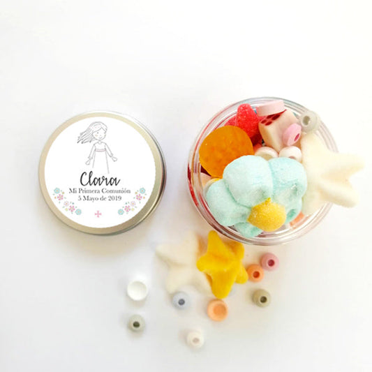 Bote niña feliz personalizada / 6 uds.