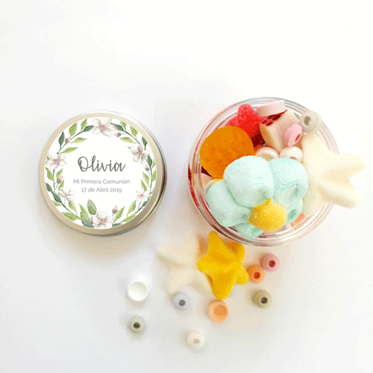 Bote etiqueta flores silvestres personalizada / 6 uds.