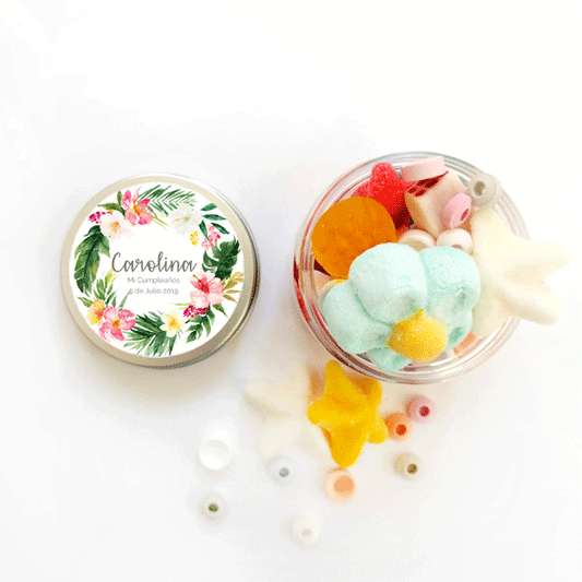 Bote etiqueta tropical personalizada / 6 uds.