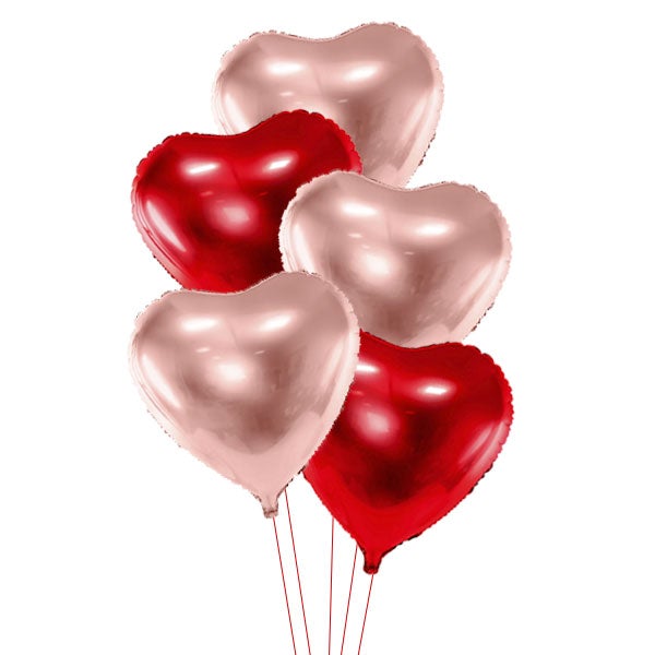 Bouquet Mix Globos Corazón hinchado <br> (sólo Barcelona)