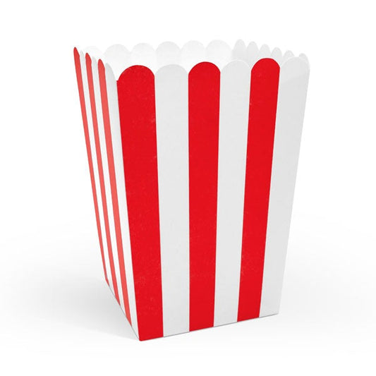 Cajas palomitas raya rojo / 6 uds.