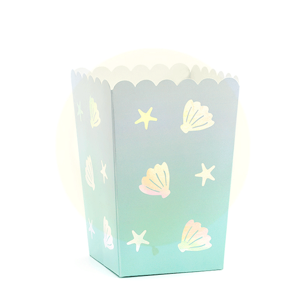 Cajas palomitas sirena / 6 uds.