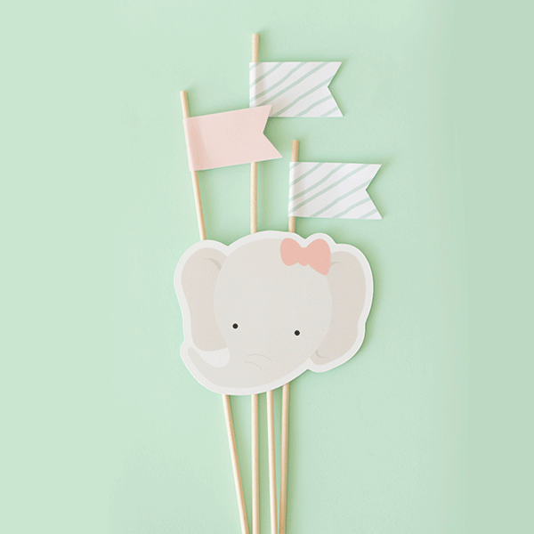 Pack imprimible elefante rosa