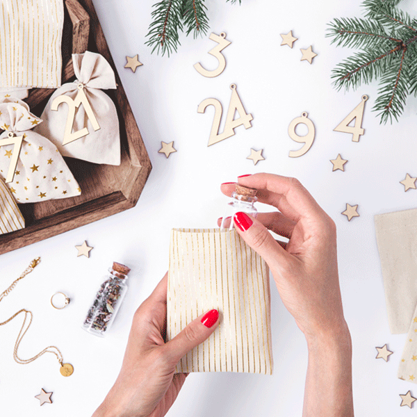 Calendario de Adviento bolsita tela DIY