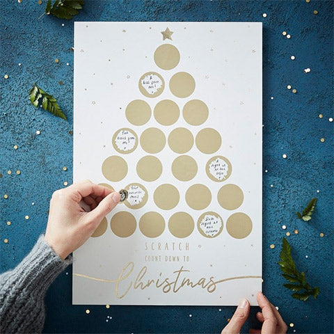 Calendario de Adviento árbol dorado