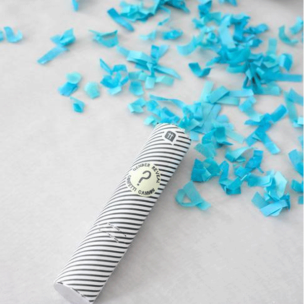 Cañón de confetti niño azul