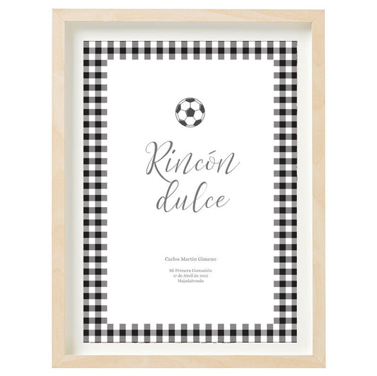 Cartel Rincón dulce personalizado Fútbol Vintage