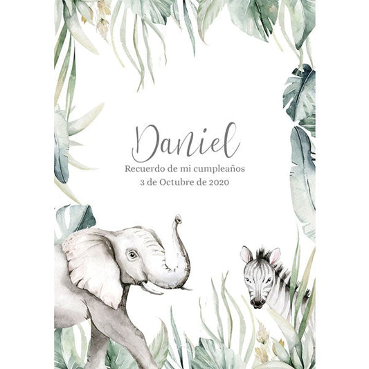 Cartel personalizado Recuerdo Safari Baby