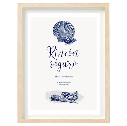 Cartel Rincón seguro personalizado Mar