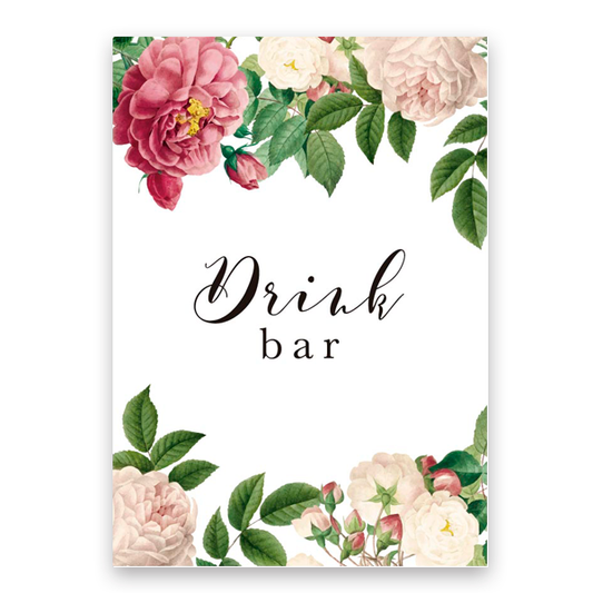 Cartel Drink Bar flores & fabulous personalizado