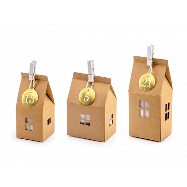 Calendario de Adviento pueblo kraft DIY