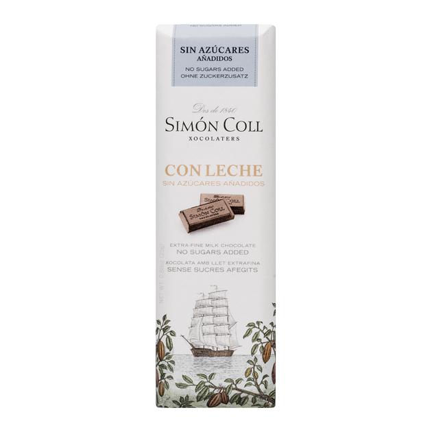 Tableta individual chocolate con leche sin azúcar