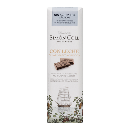 Tableta individual chocolate con leche sin azúcar