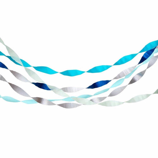 Kit cintas crepé Azul metalizado/ 5 uds