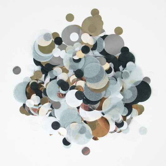 Confetti papel de seda negro y plata