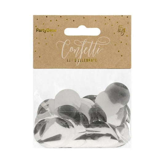 Confeti círculos plata grande