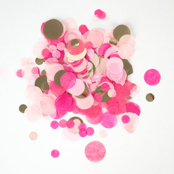 Confetti papel de seda rosa y oro