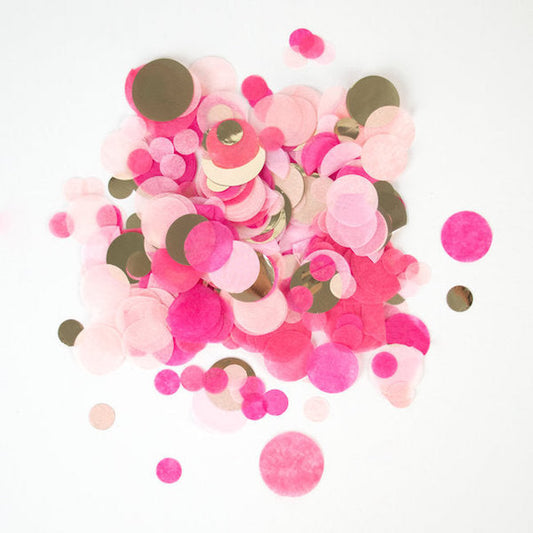 Confetti papel de seda rosa y oro
