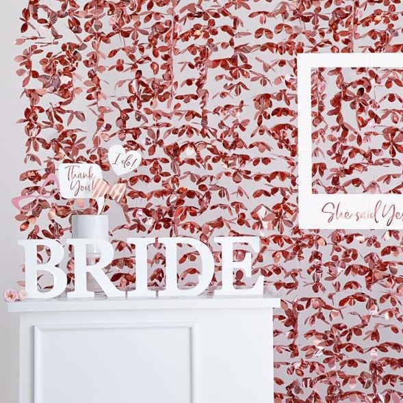 Cortina photocall flor rosegold