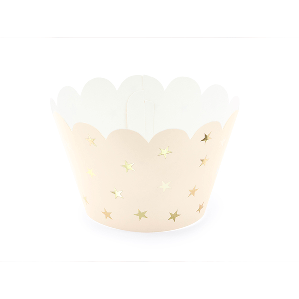 Cupcake  Wrapper estrellas doradas / 6 uds.