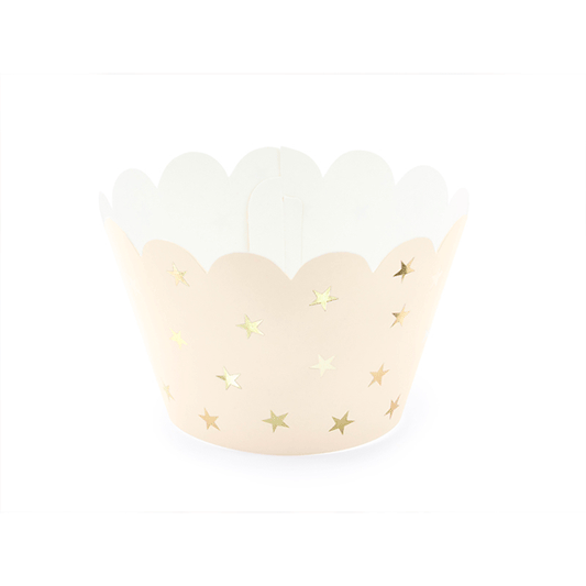 Cupcake  Wrapper estrellas doradas / 6 uds.