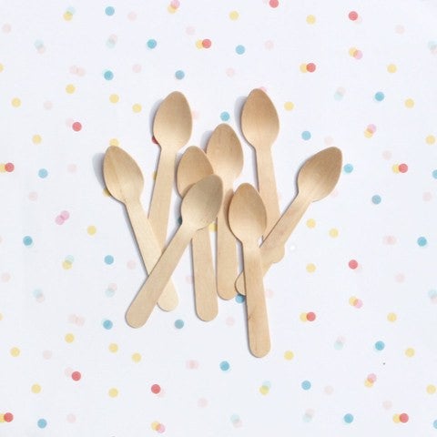 Cucharita helado o café de madera / 1 ud. - La Fiesta de Olivia - 1