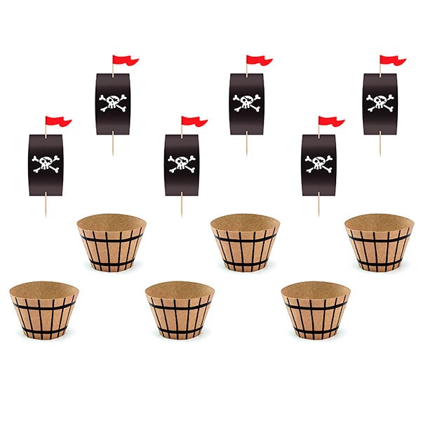 Cupcake kit Wrapper y Topper pirata