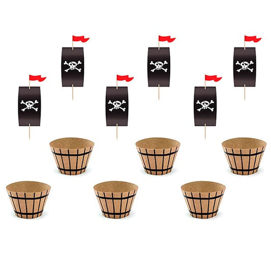 Cupcake kit Wrapper y Topper pirata