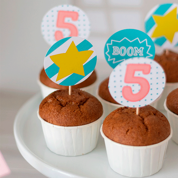 Pack imprimible super héroe pastel