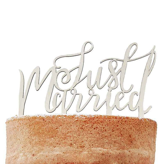 Decoración pastel madera Just Married - La Fiesta de Olivia - 2