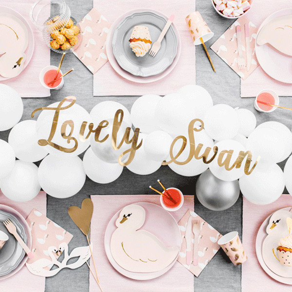 Platos Cisne troquelados / 6 uds.