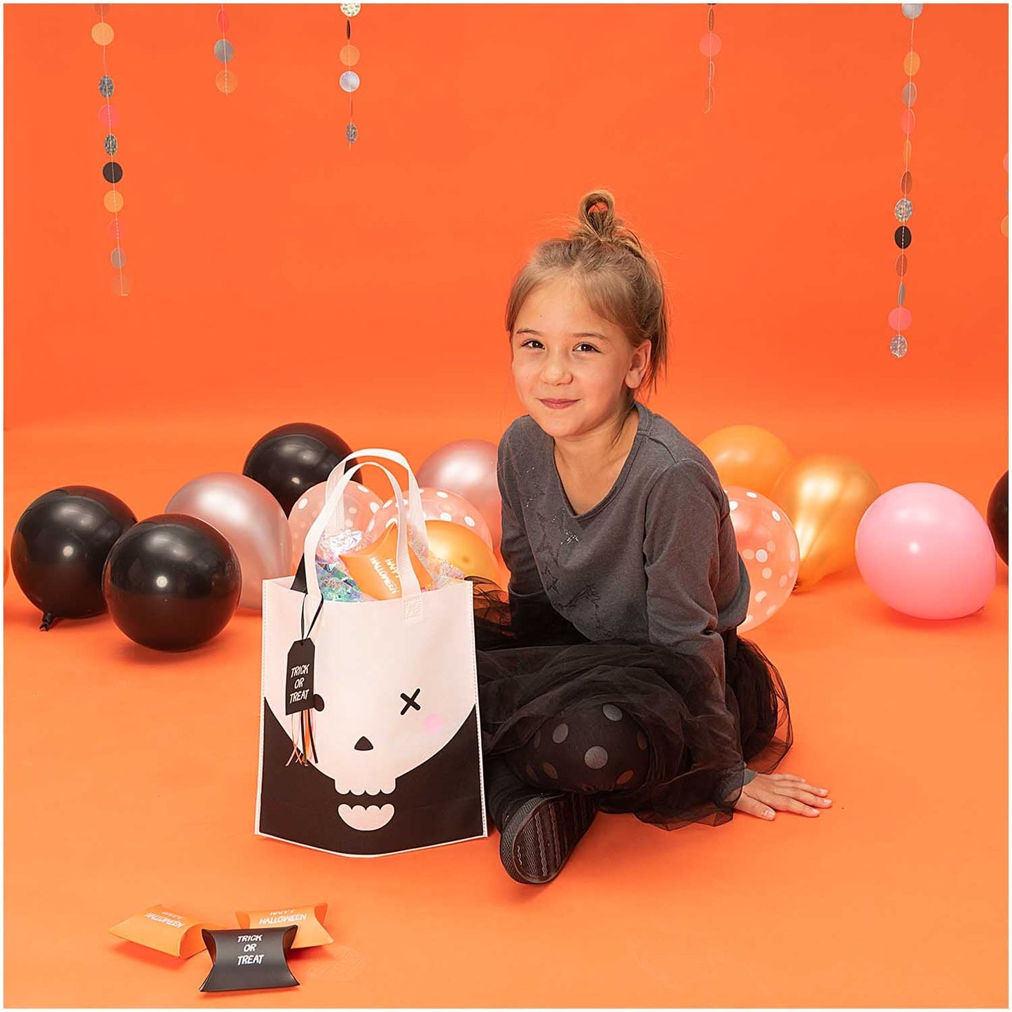 Bolsa Trick or Treat calavera con decoración