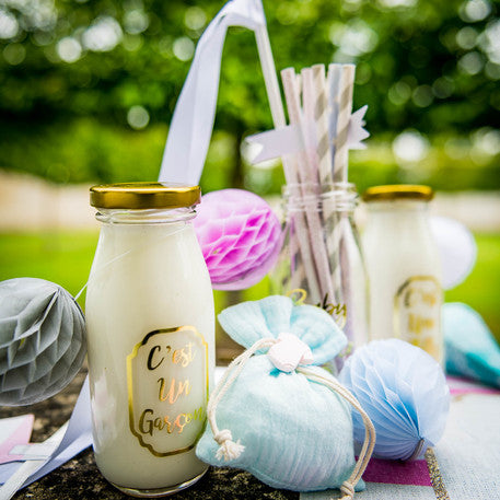 Bolsita tela para detalle celeste / 4 uds.