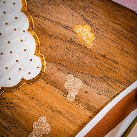 Confetti de cartón arcoíris boho / 100 uds.