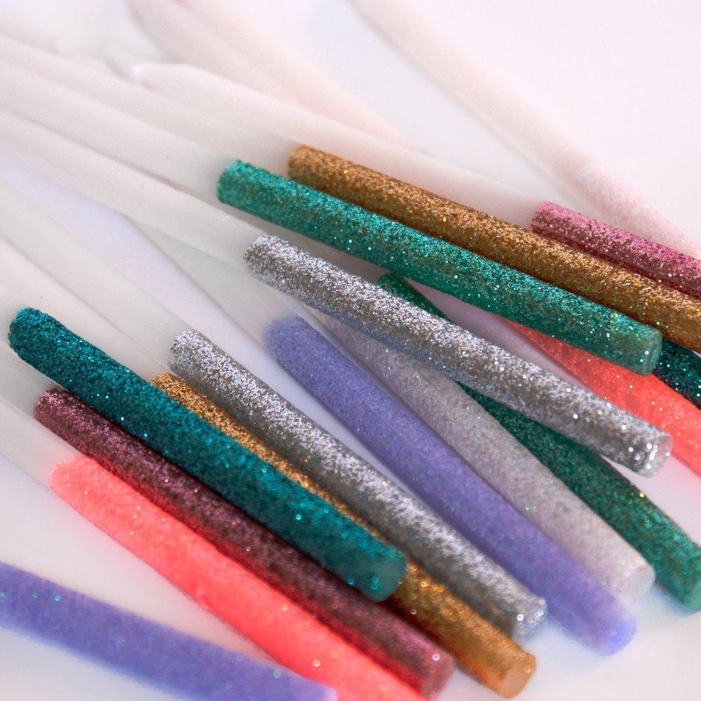 Velas mix multicolor glitter / 16 ud.