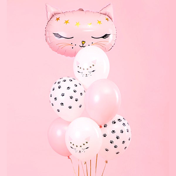 Mix globos gatita rosa / 6 uds.