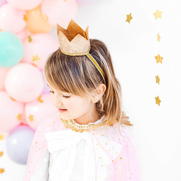 Corona dorada glitter pequeña