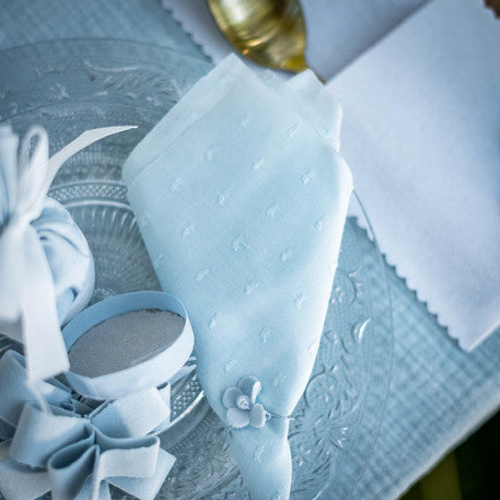 Camino de mesa plumeti celeste