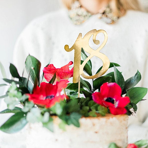 Topper pastel dorado 18