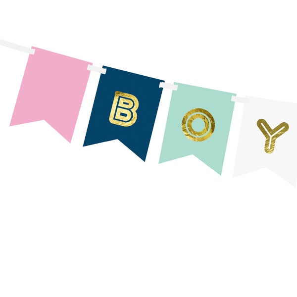 Guirnalda banderines Boy or Girl Basic