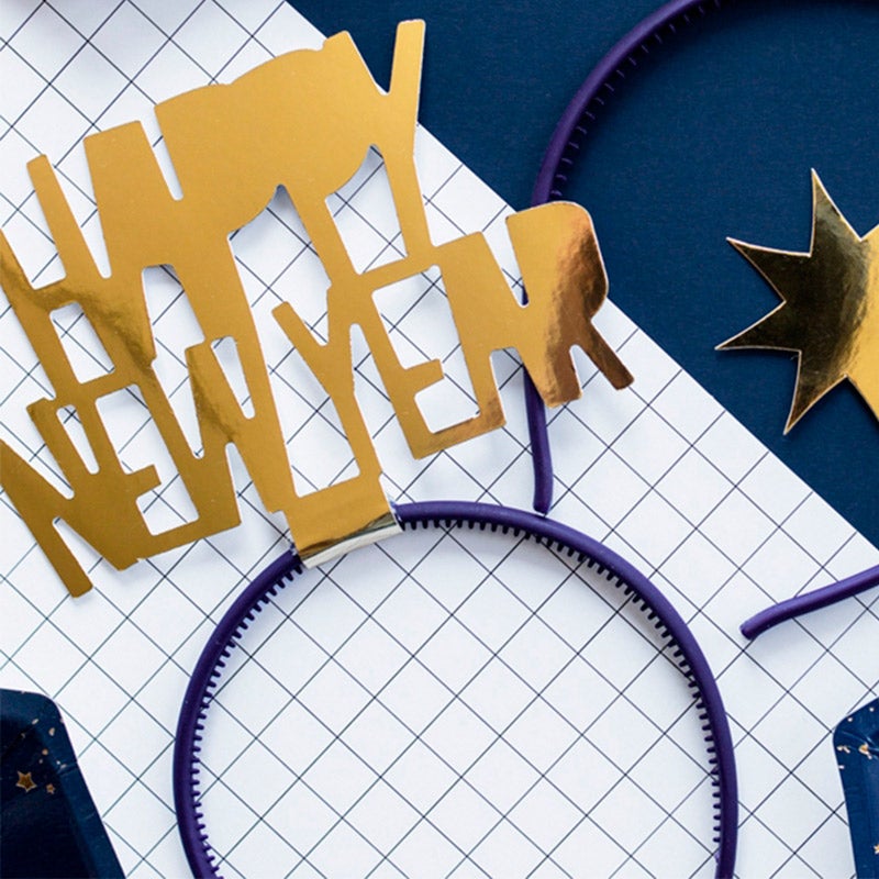 Diadema Happy New Year dorado