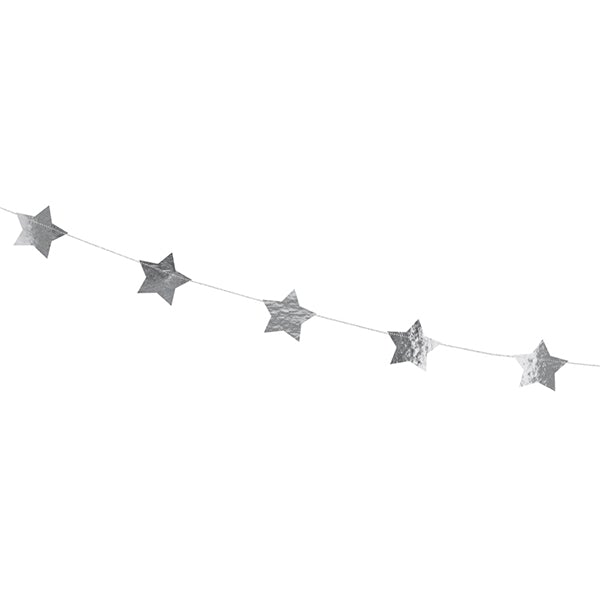 Guirnalda estrellas foil  plata