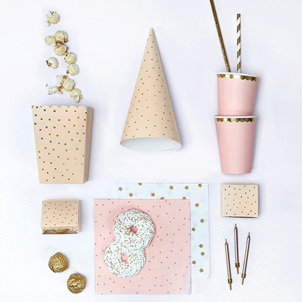 Cajita detalle rectangular melocotón topo dorado / 10 uds.