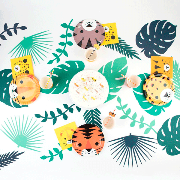 Platos Eco mini felinos / 8 uds.