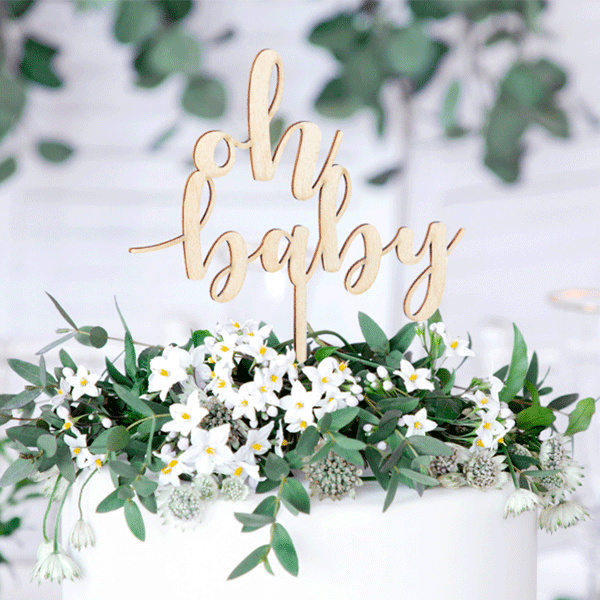 Topper pastel madera Oh baby