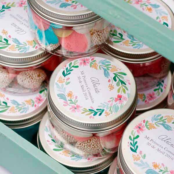 Bote etiqueta acuarela personalizada / 6 uds.