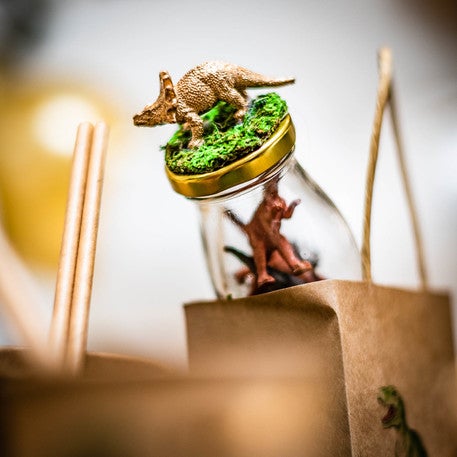 Mini dinosaurios dorado / 5 uds.