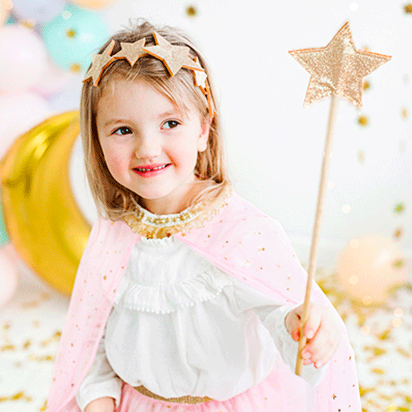 Varita estrella dorada glitter